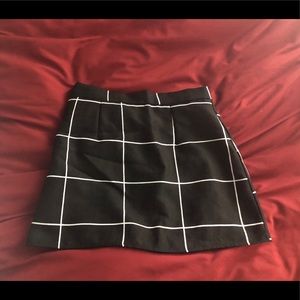 Black and white grid skirt